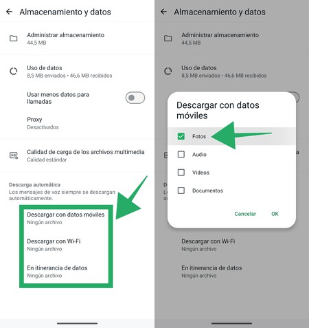 Whatsapp Ajustes Descarga Automatica