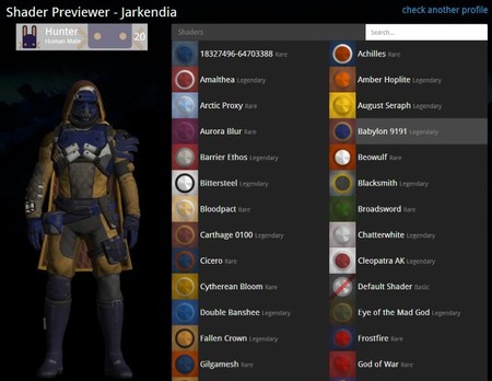 Si quieres previsualizar los shaders de Destiny antes de comprarlos, no te pierdas esta web