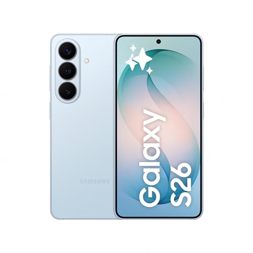 Samsung Galaxy S26, 512GB, Teléfono Móvil con Galaxy AI, Cámara 50MP, 12GB RAM, Batería 4300mAh, Garantía del Fabricante 3 Años + 1 Año Extra, Color Azul Cielo (Versión Española)