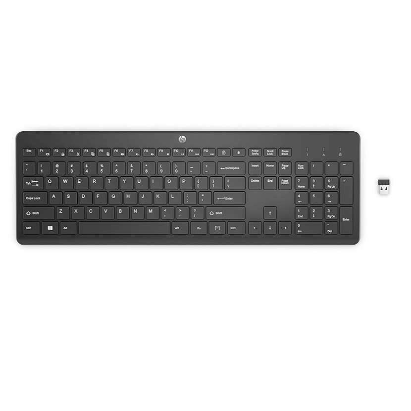 Teclado sem Fio HP 230 - com Dongle USB Wireless, Digitação Silenciosa e Precisa, Design Elegante, Até 16 Meses de Bateria, Layout BR, Preto (3L1E7AA)