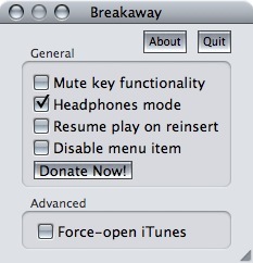 Breakaway 1.0, pausa iTunes de forma sencilla