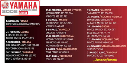 2008 Yamaha Weekend Street calendario