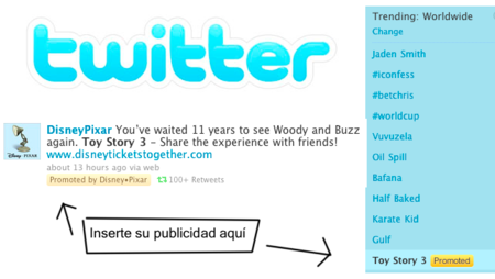 Twitter muestra los primeros Promoted Tweets y publicidad en los trending topics