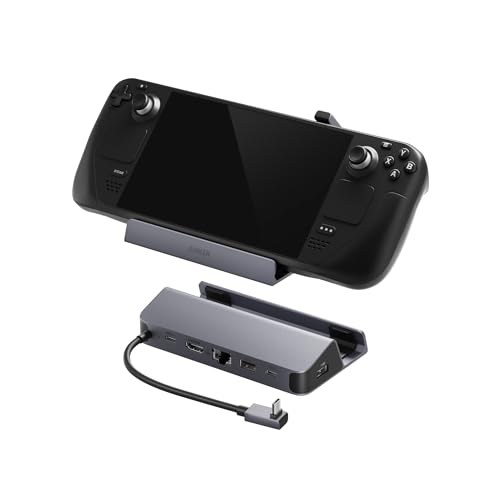 Anker Estación Base para Steam Deck/ROG Ally, Base 6 en 1 para Steam Deck, Hub USB C con HDMI 4K@60Hz, Ethernet 1Gbps, 2 Puertos USB-A y 1 USB-C, Carga rápida de 100W para Steam Deck, ROG Ally y Más