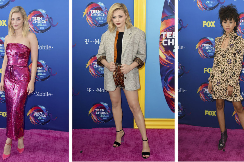 No te pierdas ni un solo look de los Teen Choice Awards 2018 Chloë Moretz en la alfombra roja de los Teen Choice Awards