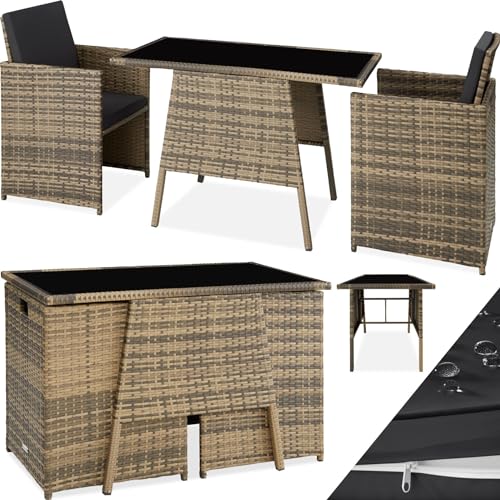 TecTake® Conjunto Jardín Exterior de Ratán y Aluminio