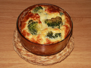 Suflé de coliflor y brócoli con queso sin lactosa. Receta