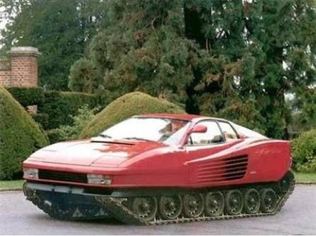 Crimen abominable: Ferrari Testarossa 100% oruga