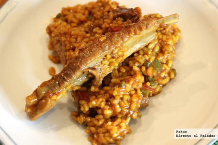 Arroz con sobras de ragú y costillas