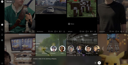 Interfaz de Sora 2 en web