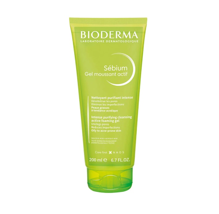 Gel limpiador intensivo anti-acné Sébium Gel Moussant Actif de Bioderma