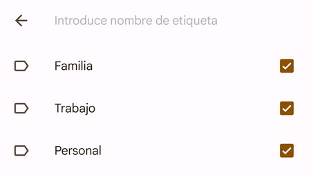 Etiquetas Google Keep
