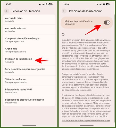 Precision Ubicacion Google