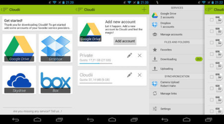 Cloudii, gestión integral de almacenamiento en la nube para Android