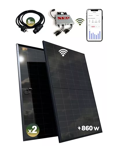ESUNRA Create your Energy - Kit Solar balcón 800W - Plug and Play - 2 paneles solares bifaciales 430W