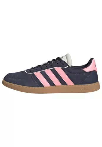 adidas Mujer Breaknet Sleek Shoes, Shadow Navy/Pink Spark/Off White, 39 1/3 EU
