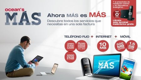 Ocean's mejora sus tarifas convergentes con más llamadas desde el fijo y más datos en el móvil