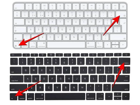 Fn + 'Delete' キーの組み合わせで 'Del' をアクティブにする