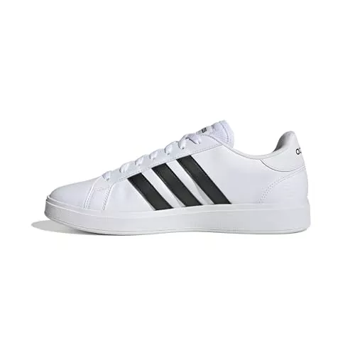 adidas Grand Court Base 2.0 Shoes, Zapatos Hombre, Cloud White/Core Black/Cloud White, 38 2/3 EU