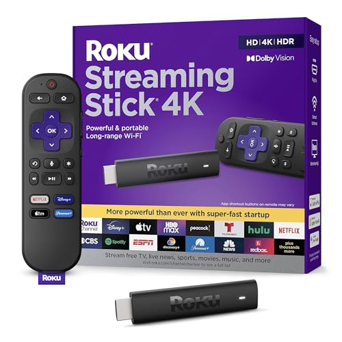 ROKU Streaming Stick 4K | Dispositivo de transmisión 4K/HDR/Dolby Vision con Control Remoto de Voz y Controles de TV