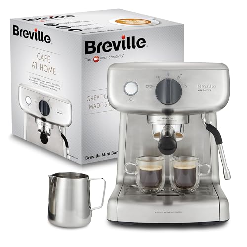 Breville Mini Barista automática con espumador de leche al vapor y bomba italiana de 15 bares [VCF125X]