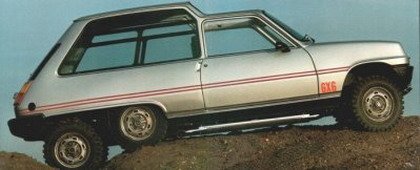 Renault 5 con seis ruedas y tracción total