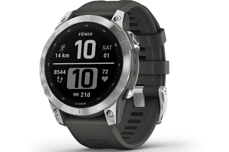 Reloj deportivo - Garmin Fenix 7, Plata, 125-208 mm, 1.3", 18 días, Frecuencia cardíaca, WiFi, BT, ANT+
