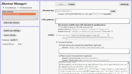 Crea atajos de teclado a tus bookmarklets en Chrome con Shortcut manager