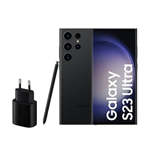 SAMSUNG Galaxy S23 Ultra, 512GB + Cargador de 45W - Smartphone Android, Batería de 5000 mAh, Desbloqueado, Color Negro (Versión Española)