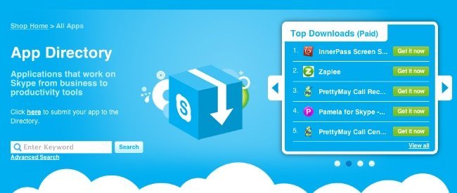 skype app directory aplicaciones catálogo tienda voip