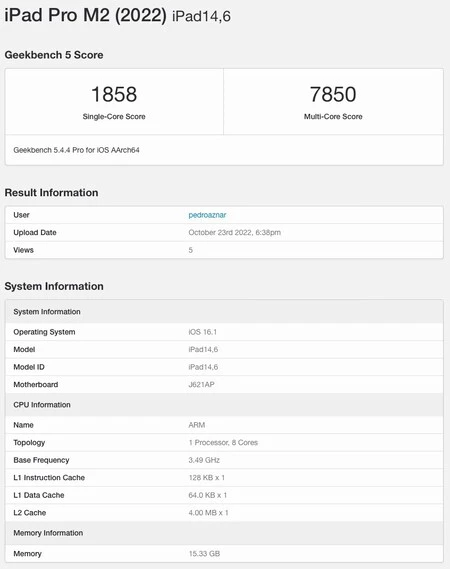 iPad Pro 2022 データ