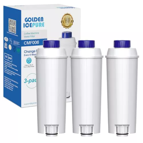 GOLDEN ICEPURE Filtro de agua para máquina de café: Compatible Con De'Longhi DLSC002, SER3017 & 5513292811,De Longhi, ECAM, ESAM, ETAM, BCO, serie EC, 3 piezas