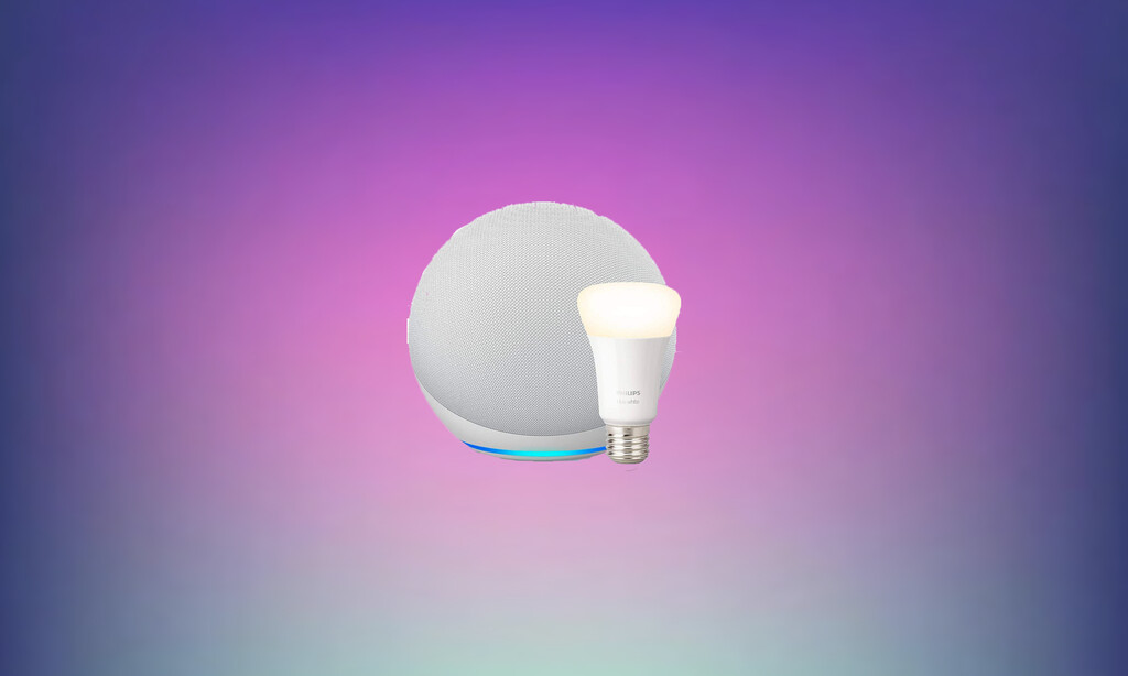 A precio mínimo este pack de altavoz Echo (4.ª generación) con Alexa junto a una bombilla Philips Hue en esta oferta