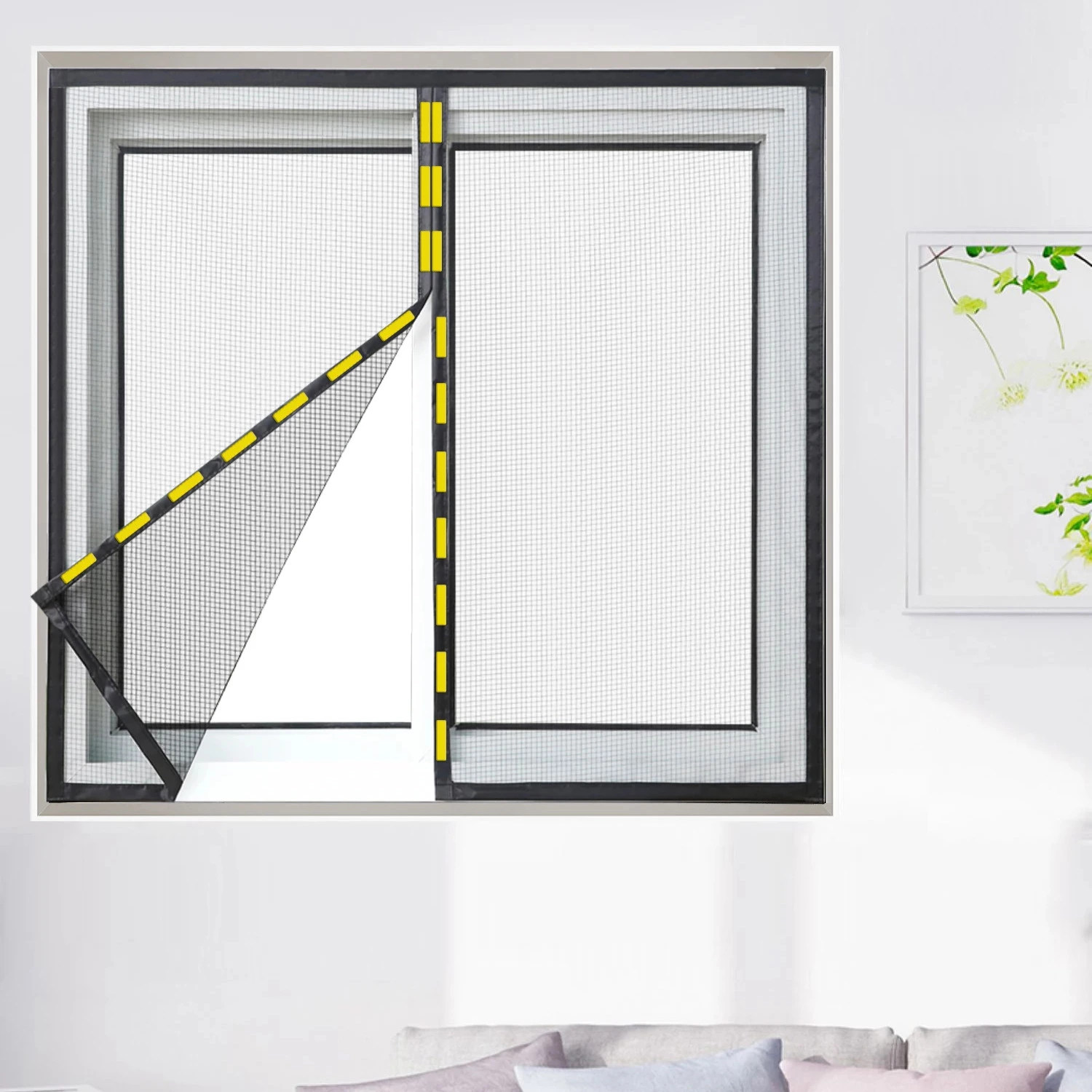 Pantalla de ventana magnética, mosquitera de tamaño personalizado, cortina