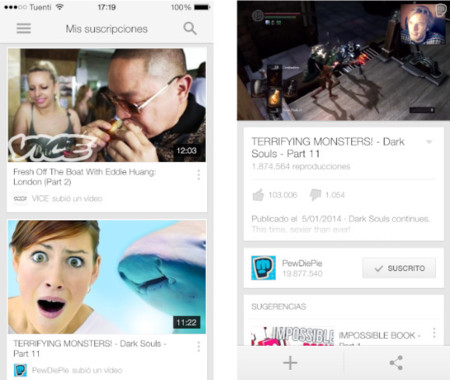 YouTube optimiza (por fin) su aplicación oficial para iOS 7