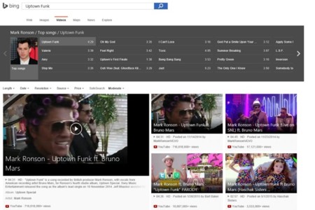 Microsoft cambia el diseño de la sección de videos de Bing