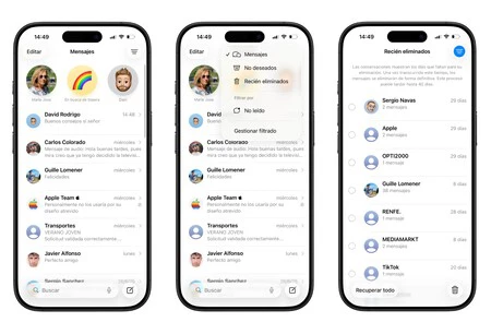 Mensajes de Apple sí tiene la posibilidad de recuperar mensajes borrados