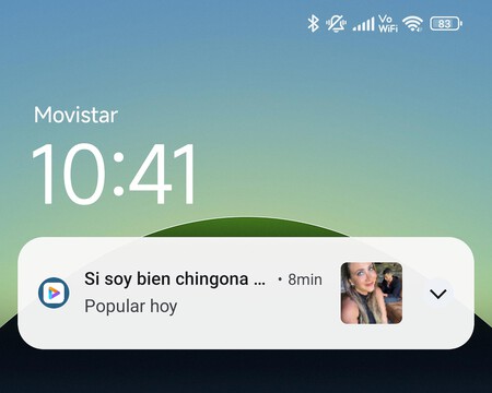 Notificación de la app mi video sin haberla abierto antes