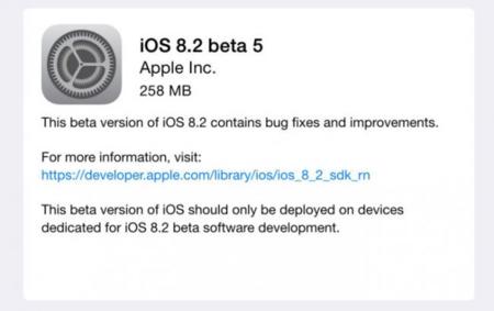 Los desarrolladores empiezan a recibir la quinta beta de iOS 8.2