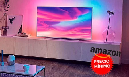 También a precio mínimo, las 50 pulgadas con Ambilight de la Philips Ambilight 50PUS7354, ahora te salen en Amazon por sólo 469,99 euros