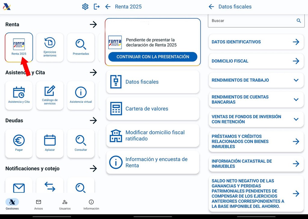 Datos fiscales de la Renta 2025: cómo mirarlos en tu PC o tu móvil ...