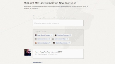 Envía por Facebook una felicitación privada automática cuando sea fin de año para quien se la mandas