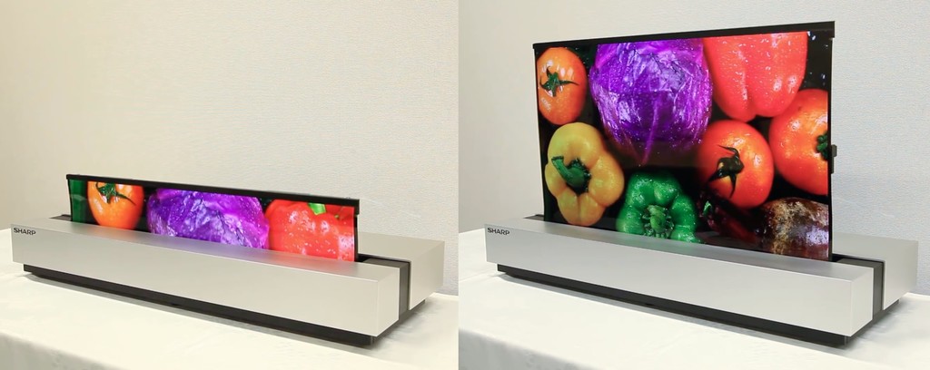 Sharp se apunta a las pantallas OLED enrollables con este curioso modelo de 30 pulgadas