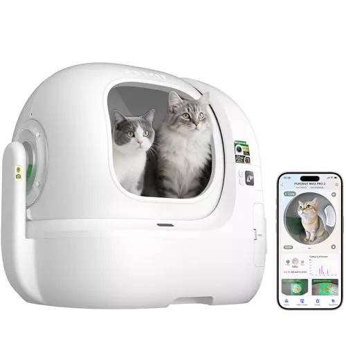 PETKIT PUROBOT MAX Pro 2 Arenero Gatos Autolimpiable, Entrada Mayor