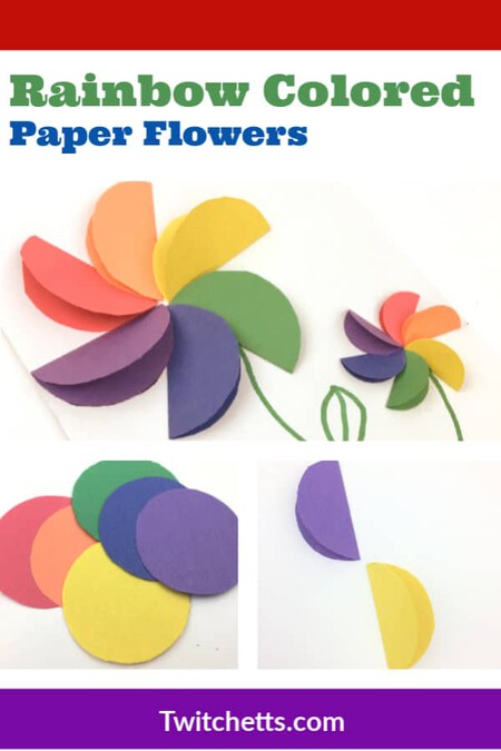 Rainbow Colored Paper Flowers