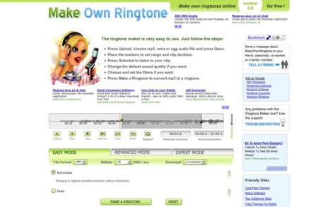 Make Own Ringtone, crea tus tonos de móvil a través de Internet
