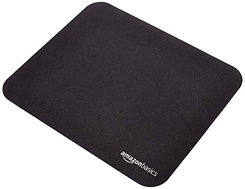 Amazon Basics - Alfombrilla para mouse para computadora de juegos, tela con base de goma, color negro