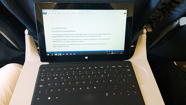 Surface en el avión
