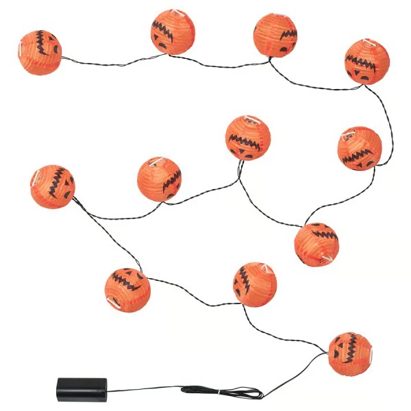 KUSTFYR Guirnalda luminosa LED 12 luces, calabaza