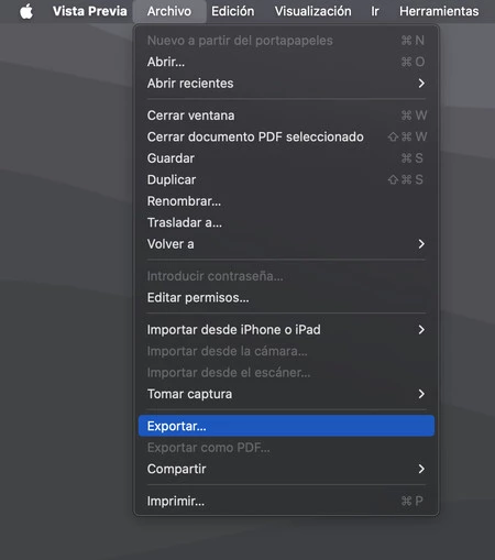 MacでPDFプレビューをエクスポート
